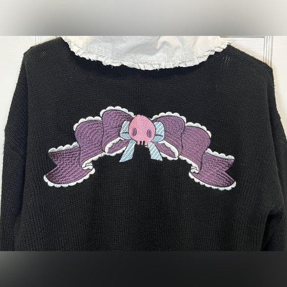 Hot Topic Kuromi Dress-Up Collar Cardigan Size M Black Deadstock - Picture 6 of 10